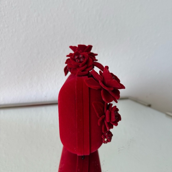 Jimmy Choo Cloud Crystal-embellished Flocked Clutch In Red $3,950 - Picture 7 of 15